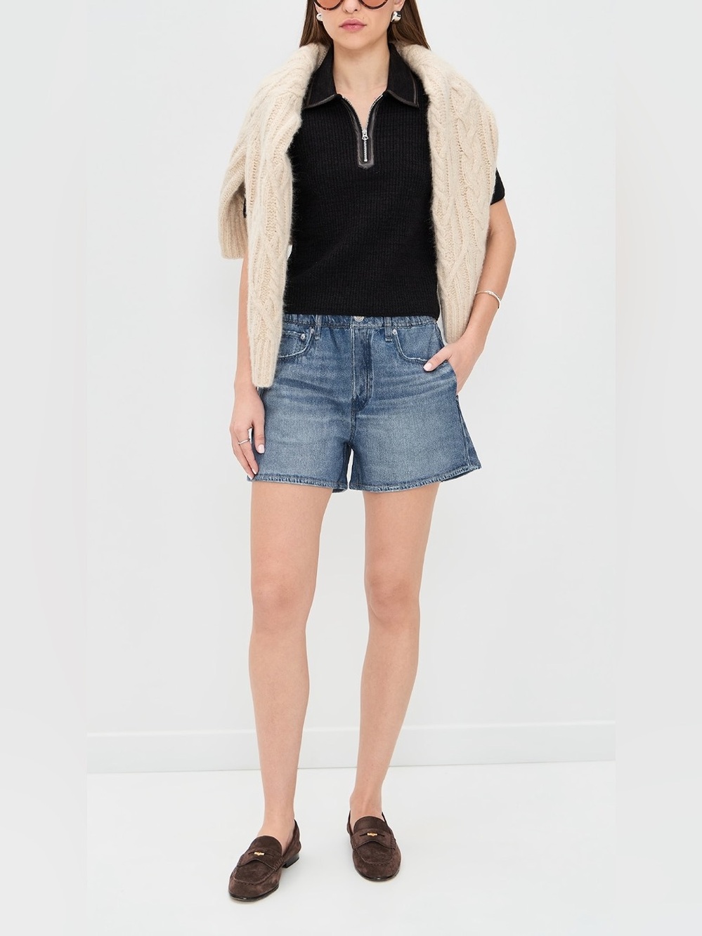 rag & bone Miramar Terry Walking Shorts in Morse Size Medium